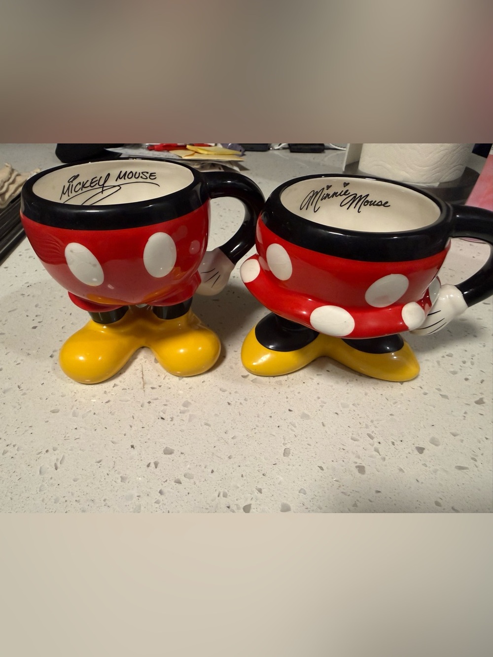 Disney Minnie Mouse Red, White & Yellow Polka Dot Character Mugs